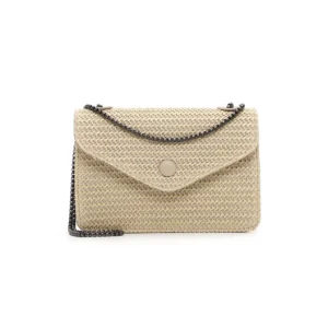 raffia chain strap bag