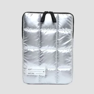 Silver Puffer Laptop Bag