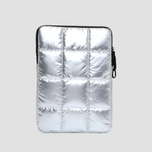 Shiny Silver Padded Computer Bag